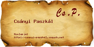 Csányi Paszkál névjegykártya